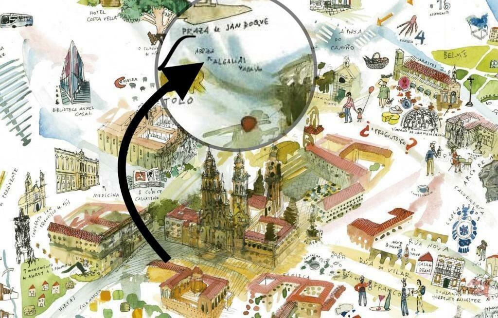 圣地亚哥－德孔波斯特拉Apartamento Casco Historico公寓 外观 照片